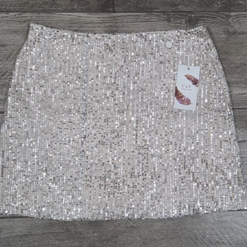 Silver Sequin Women's Skirt